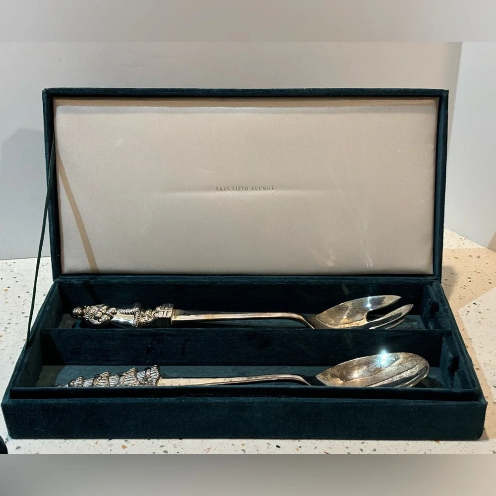 Godinger Silver Art Co. Holiday Christmas Serving Set‎ Santa Clause & Trees